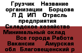 Грузчик › Название организации ­ Борцова Л.Д, ИП › Отрасль предприятия ­ Складское хозяйство › Минимальный оклад ­ 14 000 - Все города Работа » Вакансии   . Амурская обл.,Благовещенский р-н